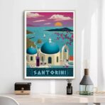 affiche vintage santorin