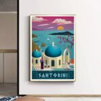 affiche vintage santorin