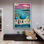 affiche vintage santorin