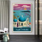 affiche vintage santorin