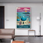 affiche vintage santorin