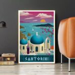 affiche vintage santorin
