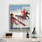 affiche vintage sport d'hiver