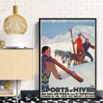 affiche vintage sport d'hiver