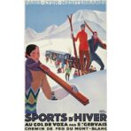 affiche vintage sport d'hiver