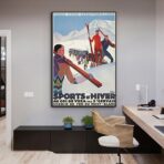 affiche vintage sport d'hiver