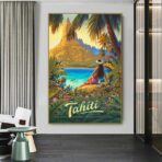affiche vintage tahiti