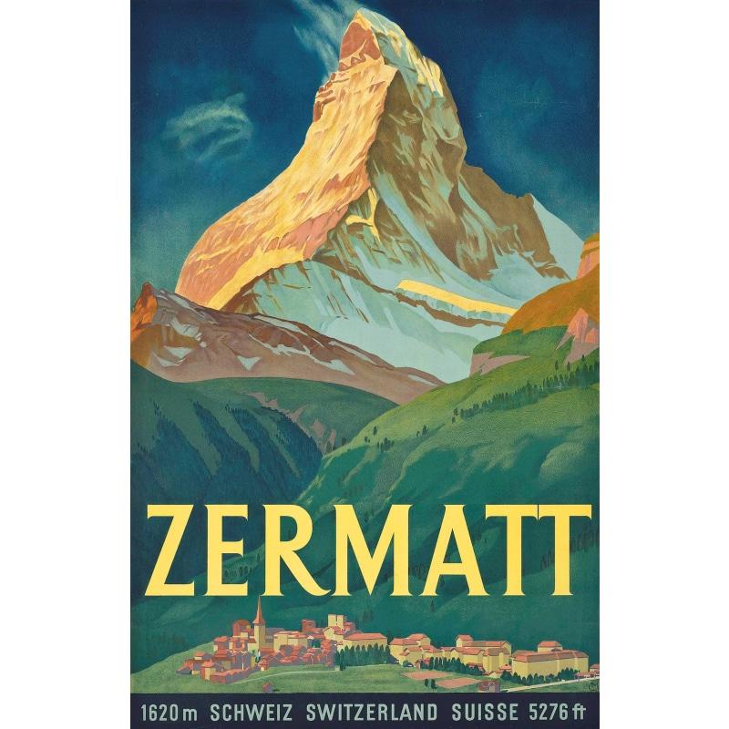 affiche-vintage-zermatt affiche vintage Zermatt