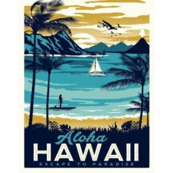affiche vintage hawaii