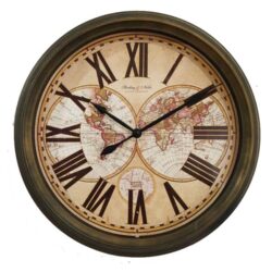 horloge avec mappemonde