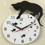 horloge chat murale