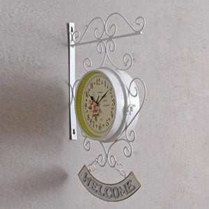 horloge de gare double face blanche
