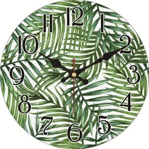 horloge-feuilles-vertes