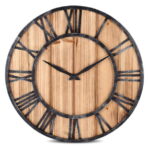 horloge industrielle bois et métal