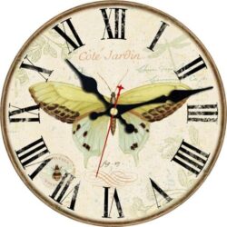 horloge murale avec papillon
