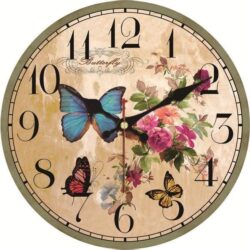 horloge murale papillons