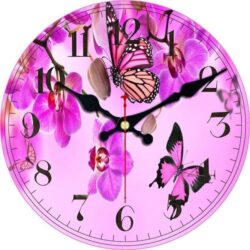 horloge murale rose