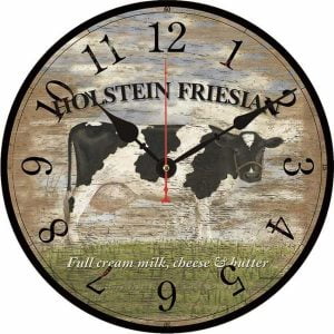 horloge murale vache