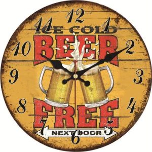 horloge publicitaire bière