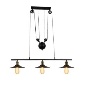 lustre 3 lampes industriel