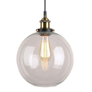lustre boule verre vintage