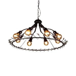 lustre noir industriel