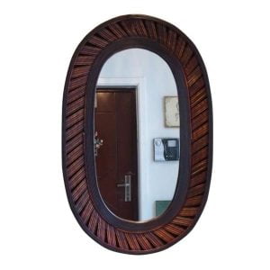miroir bambou ovale
