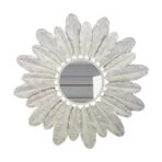 miroir métal plume