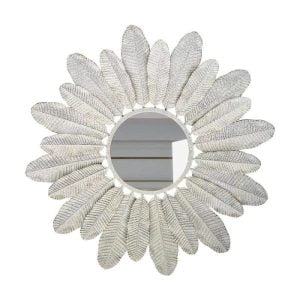 miroir métal plume