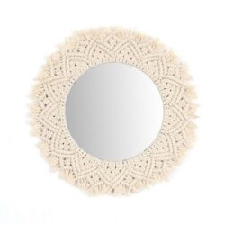 miroir rond macramé