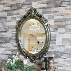 miroir bronze ovale