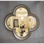 miroir fleur argent