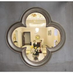 miroir fleur argent