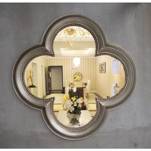 miroir fleur argent