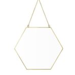 miroir hexagonal dore