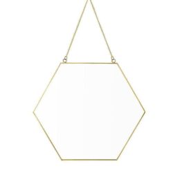 miroir hexagonal dore