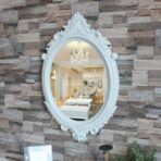 miroir ovale blanc