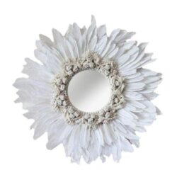 miroir rond plume