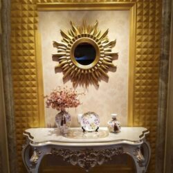 miroir soleil dore