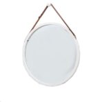 miroir barbier rond blanc