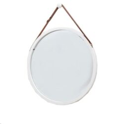 miroir barbier rond blanc