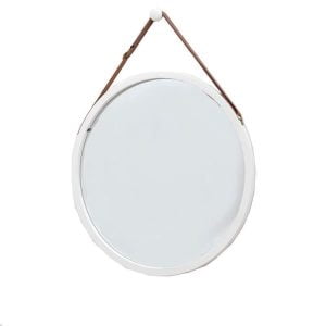 miroir barbier rond blanc