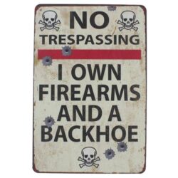 no trespassing plaque