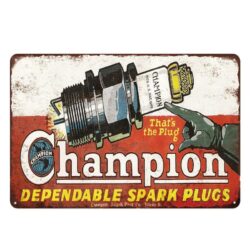 plaque bougie champion publicitaire
