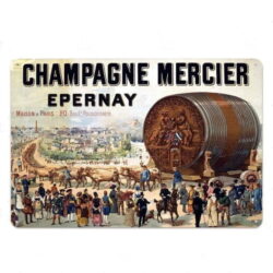 plaque émaillée champagne mercier