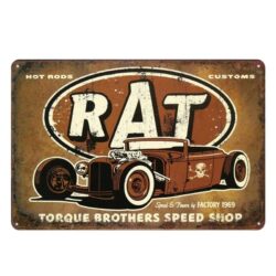 plaque hot rod métal