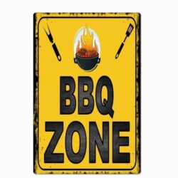 plaque métal bbq zone