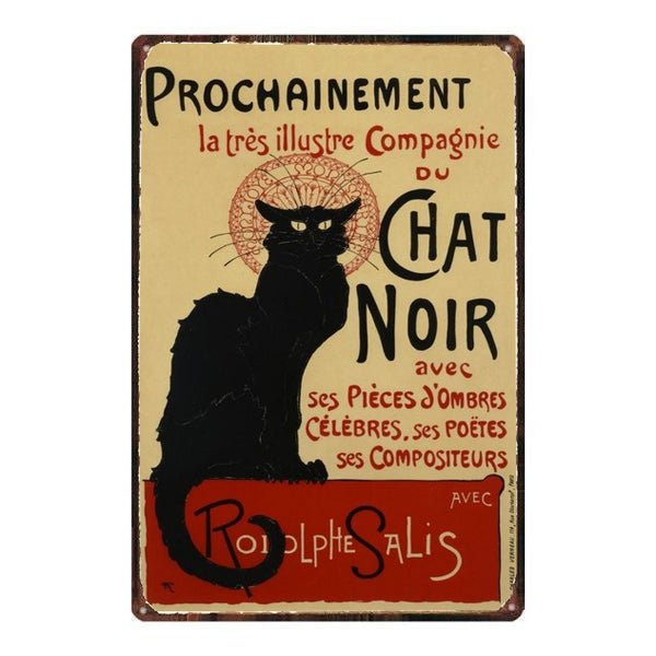 plaque-metal-chat-noir plaque métal chat noir