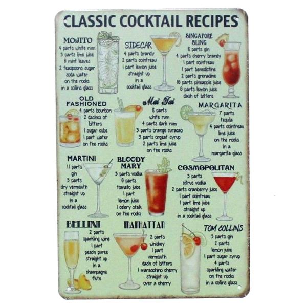 plaque-metal-cocktail plaque métal cocktail
