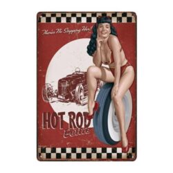 plaque métal déco pin-up